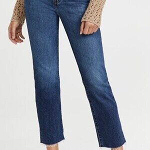 Levi's High Rise Wedgie Cut Jean Distressed Raw Hem Button Fly